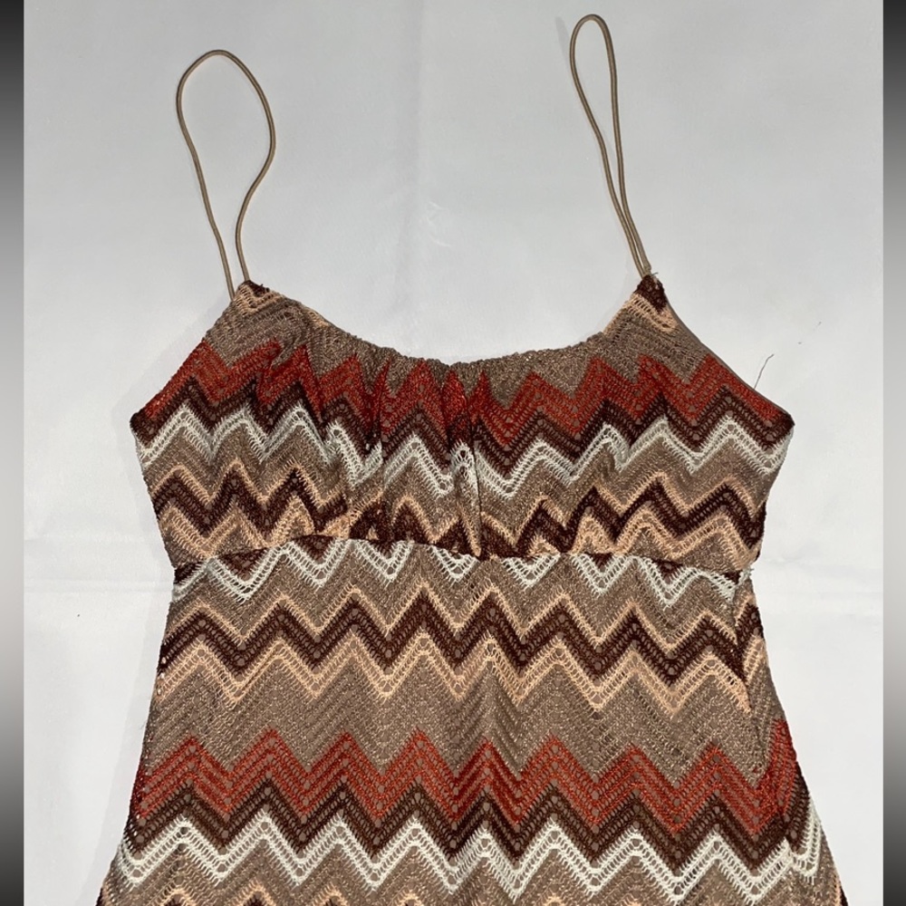 Ultra Flirt Chevron Patterned Knitted Cami Mini Dress - Picture 2 of 14